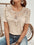 Lace Stitching Hollow Round Neck Solid Color Short Sleeve