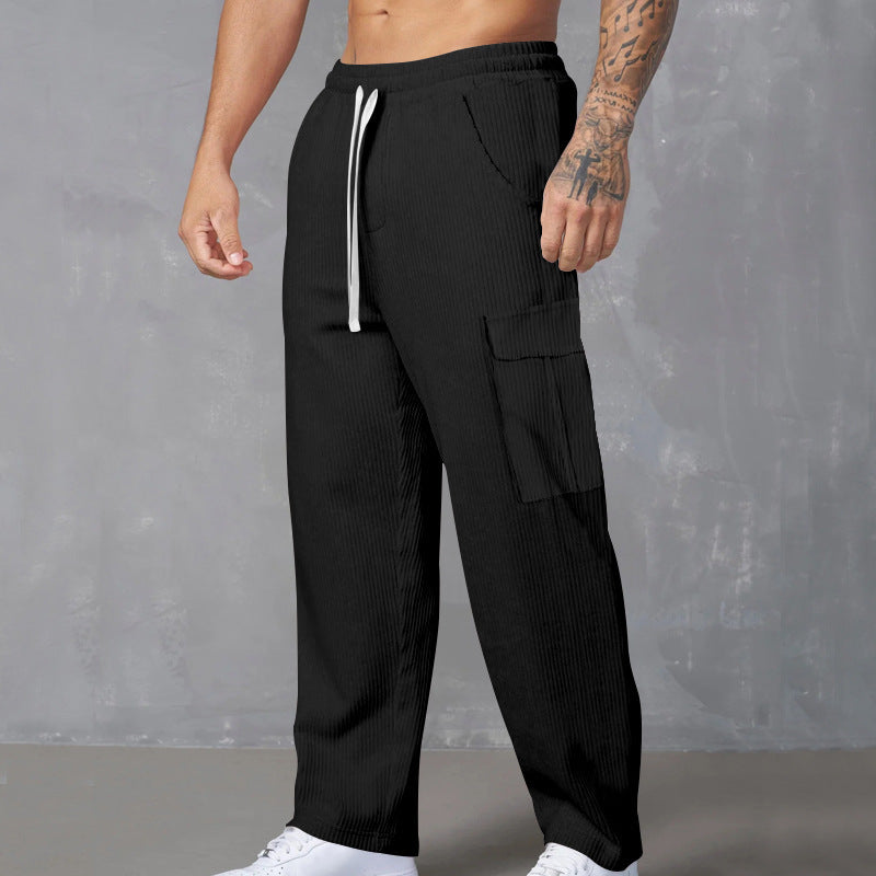 Autumn Retro Leisure Cargo Men's Versatile Loose-fitting Wide-leg Trousers