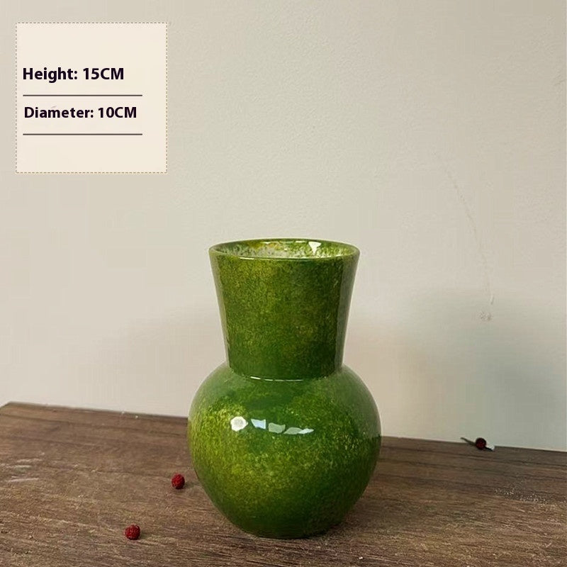 Ceramic Vase Soda Green Stoneware Vase Vintage Jar