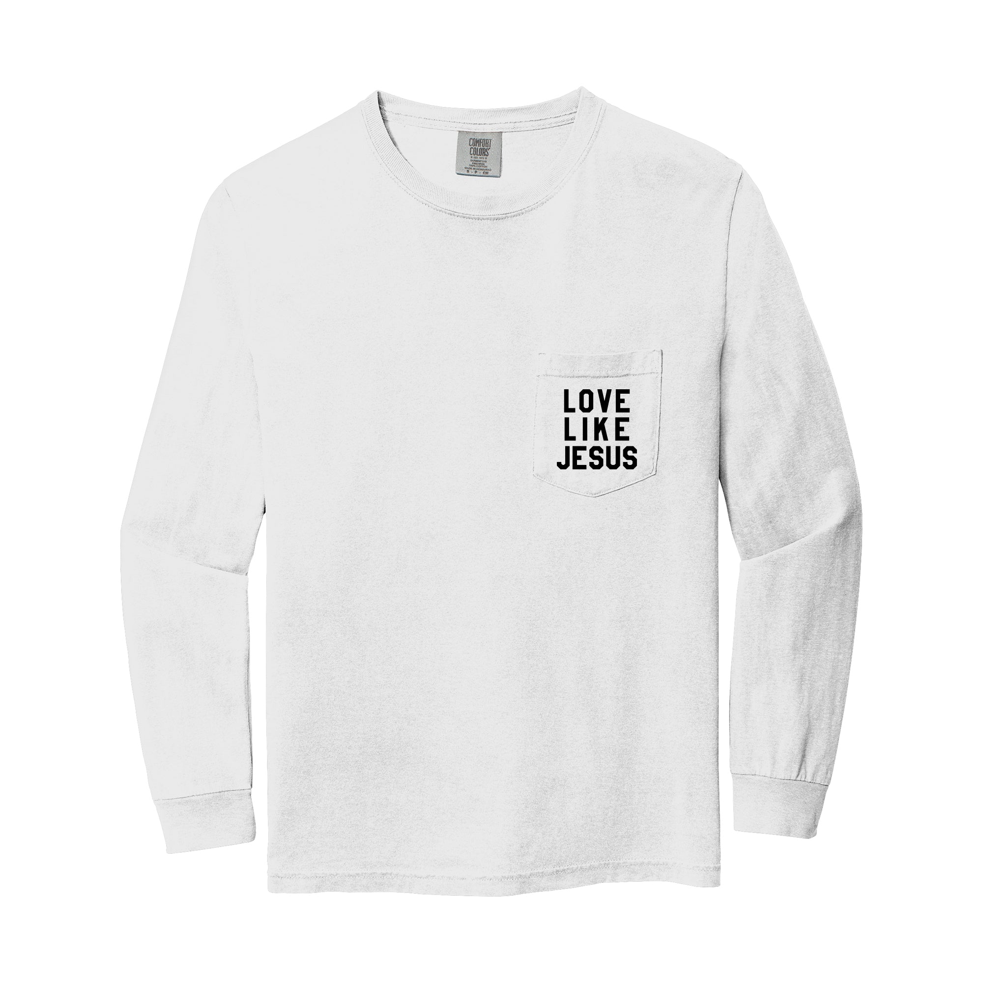 Comfort Colors Christian Love Like Jesus Bible Pocket Long Sleeve Shirt
