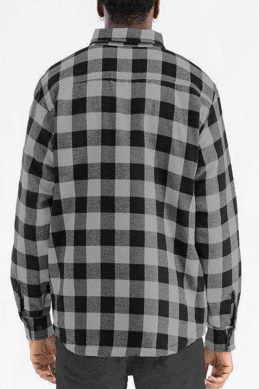 Mens Quilted Padded Flannel