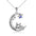 Sterling Silver French Bulldog Moon Pendant Necklace Jewellery Gifts for Women Girls