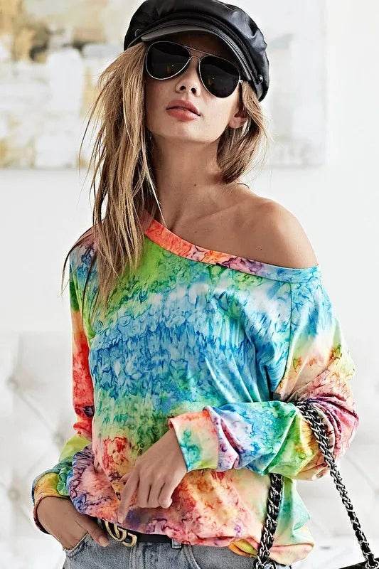 BiBi Tie Dye Soft Knit Jersey T-Shirt