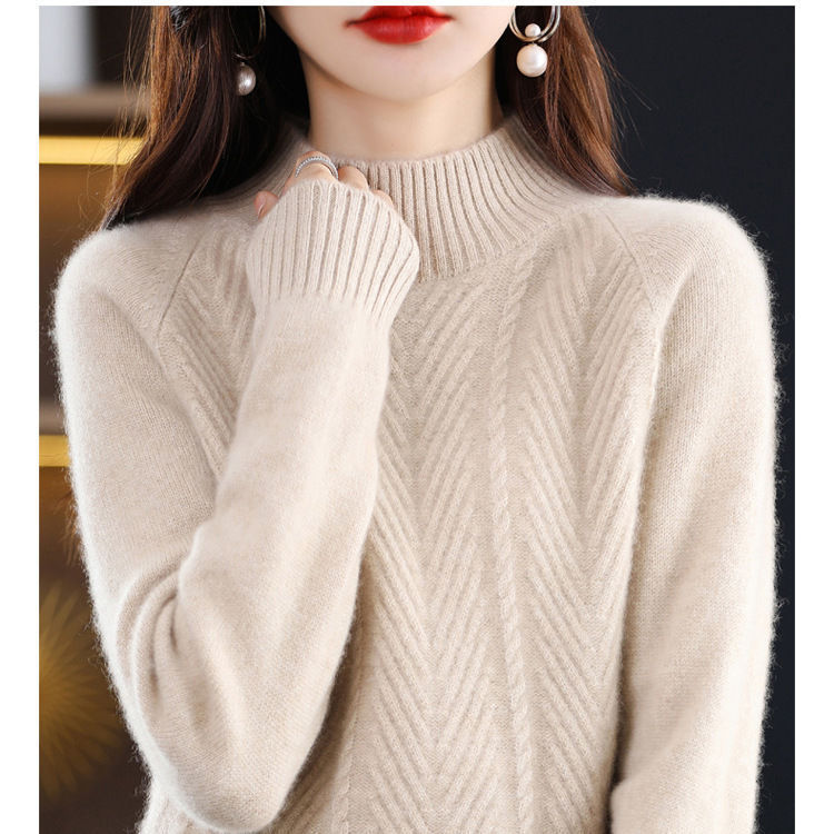 Half Turtleneck Thick Loose Pullover Women's Sweater