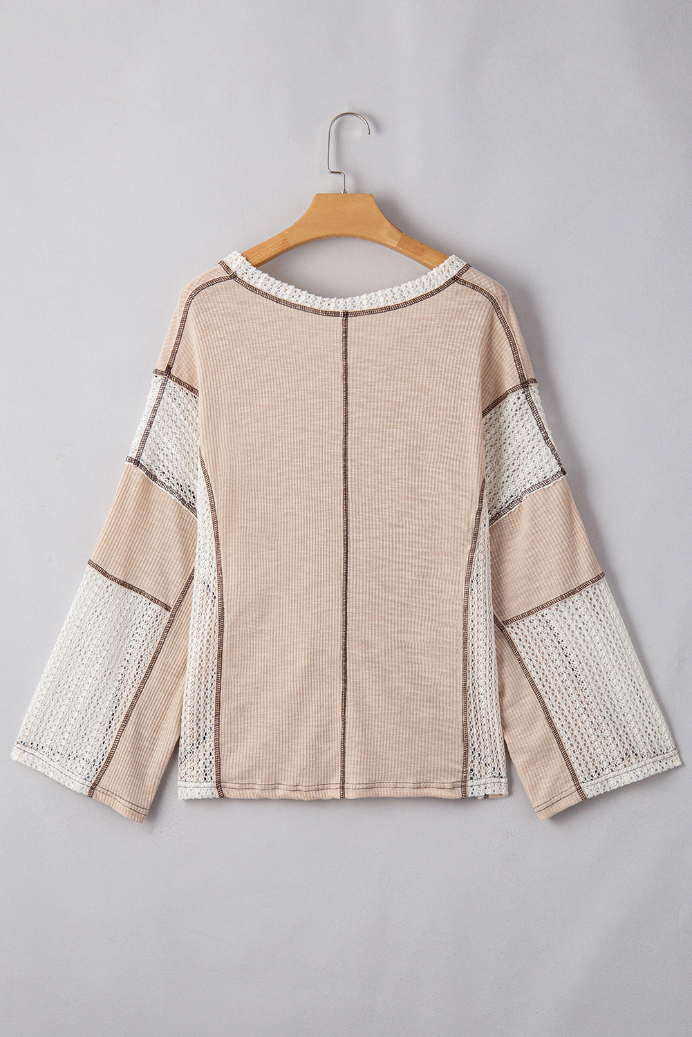 Ruby Crochet Detail Exposed Seam High Low Loose Top