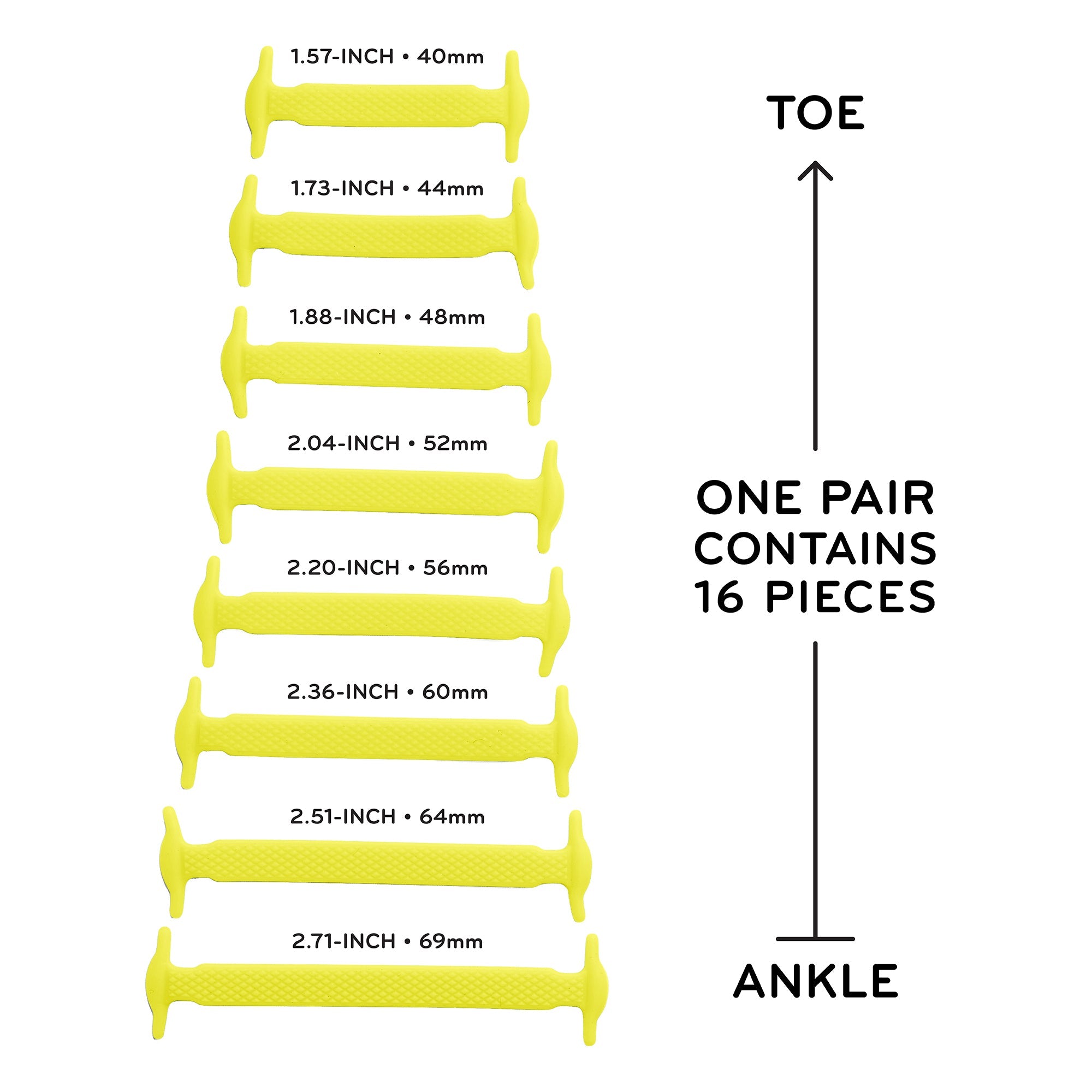 Black Stretchy Tieless Silicone Elastic Shoelaces | 20 Straps