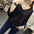 Hollow-out Short-sleeved Loose Knitted Shirt V-neck