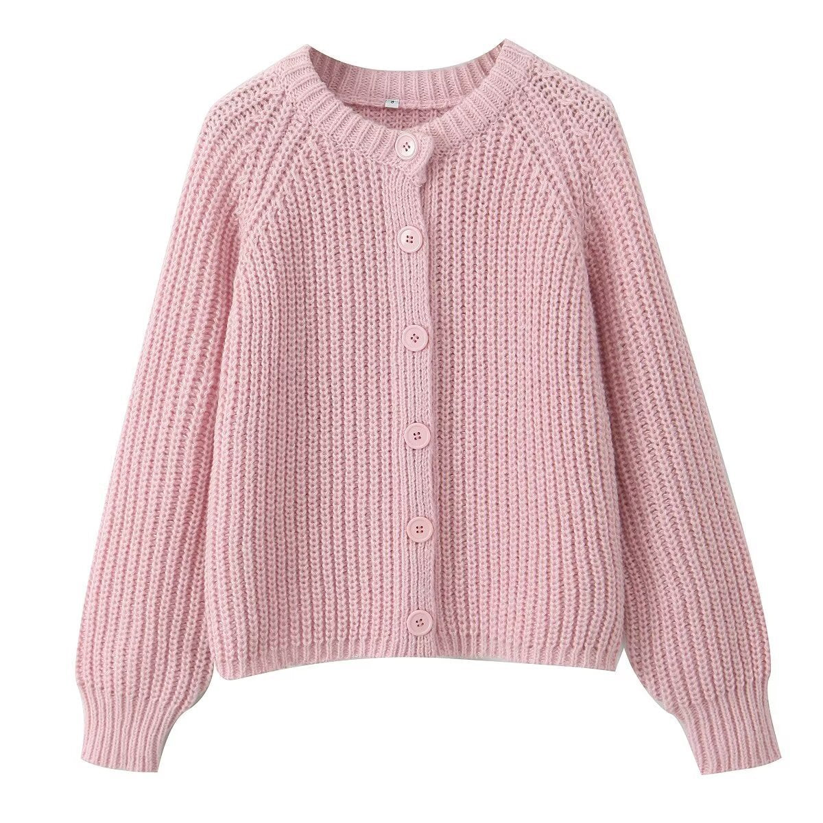 Women's Puff Sleeve Knitted Cardigan Sweater