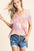 BiBi Tie Dye French Terry V Neck Top