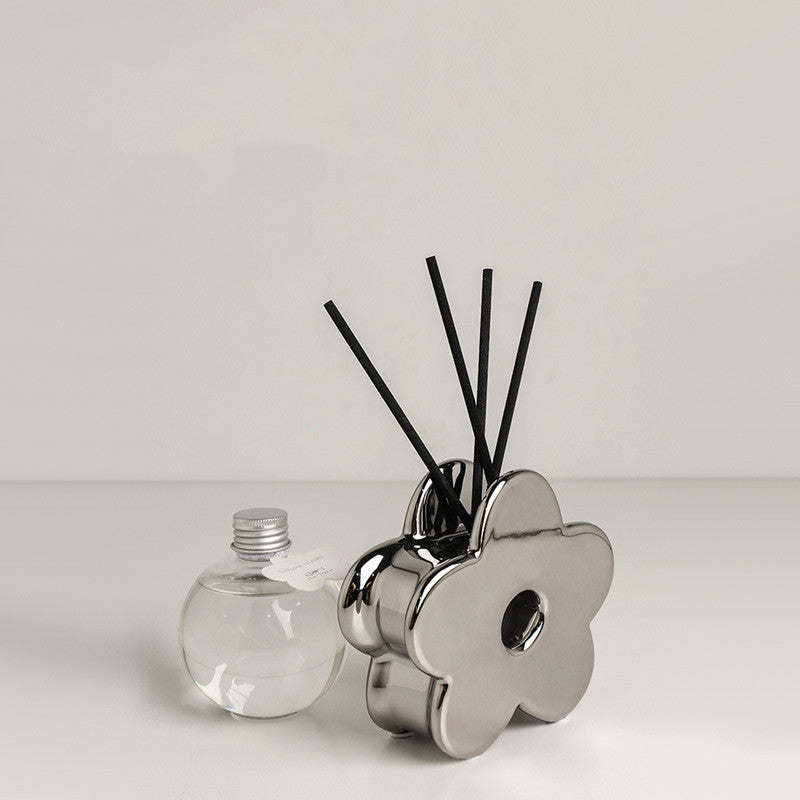 Extremely Simple Silver Vase Creative Irregular Ceramic Ornaments