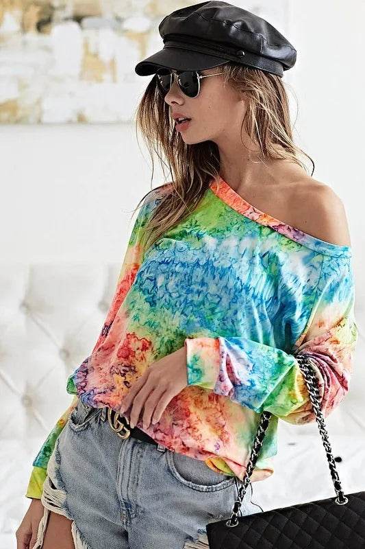 BiBi Tie Dye Soft Knit Jersey T-Shirt