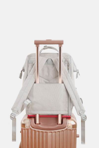 Himawari Contrast Waterproof Backpack Bag with External USB Port