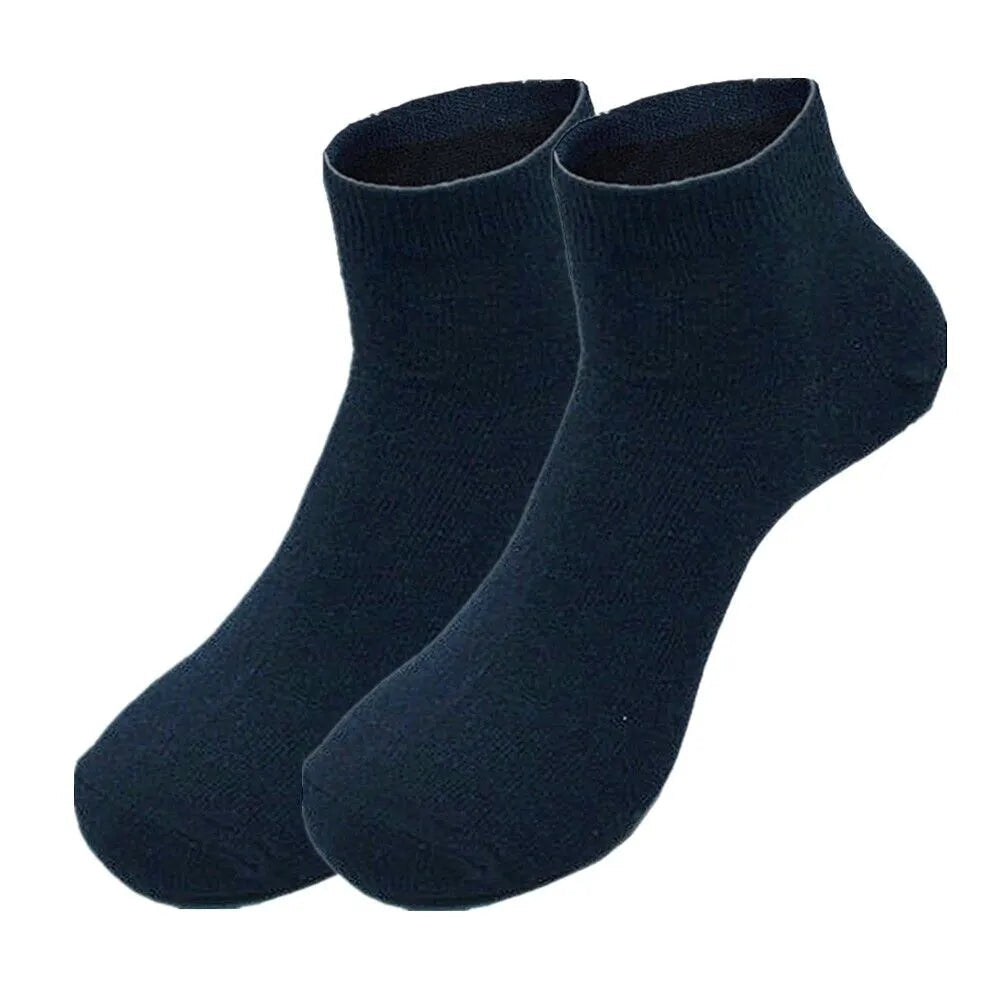 3 Pairs Socks Mens Ankle Quarter Crew Sport Plain Solid Socks Cotton Low Cut Sizes 9-13