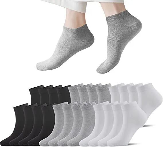 Ankle Socks Unisex Classic Premium Cotton Mens Womens Solid Low Cut Size 9-13