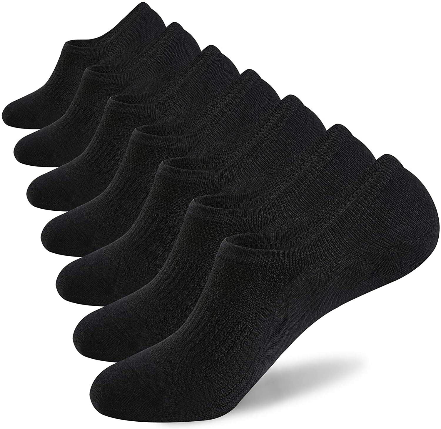 3-12 Pairs Mens No Show Invisible Nonslip Loafer Solid Boat Cotton Low Cut Socks