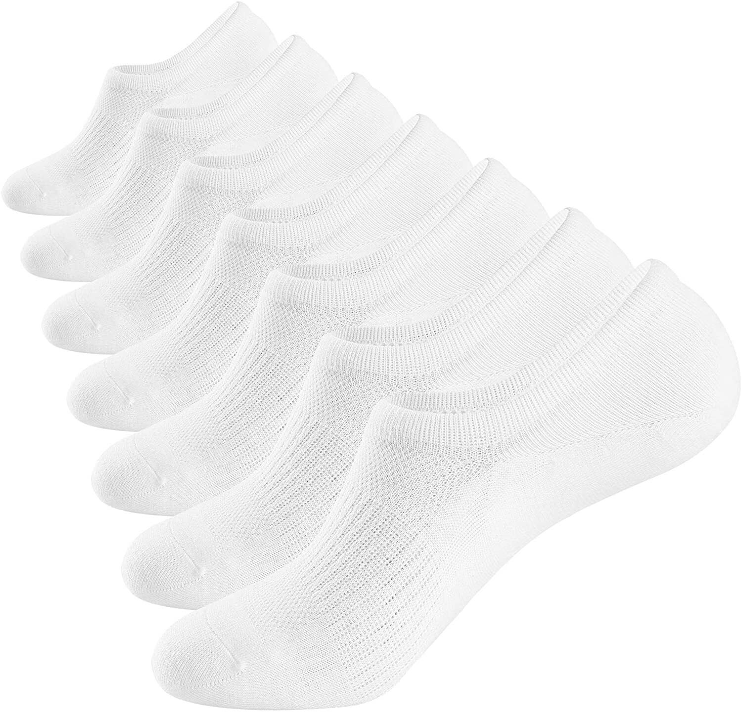 3-12 Pairs Mens No Show Invisible Nonslip Loafer Solid Boat Cotton Low Cut Socks