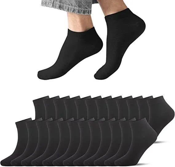 Ankle Socks Unisex Classic Premium Cotton Mens Womens Solid Low Cut Size 9-13