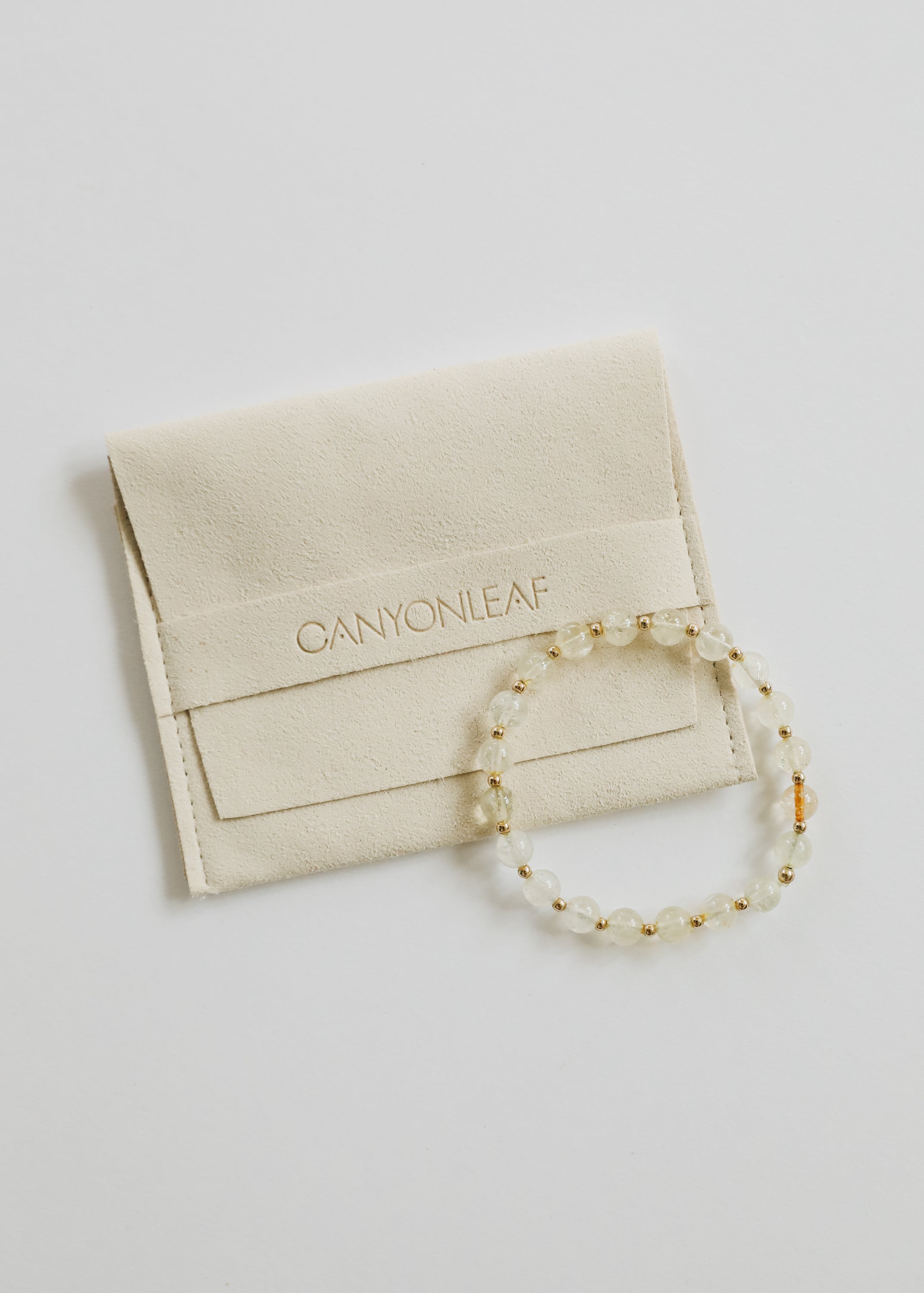 Citrine Gemstone + 14K Gold Filled Beaded Stretch Bracelet