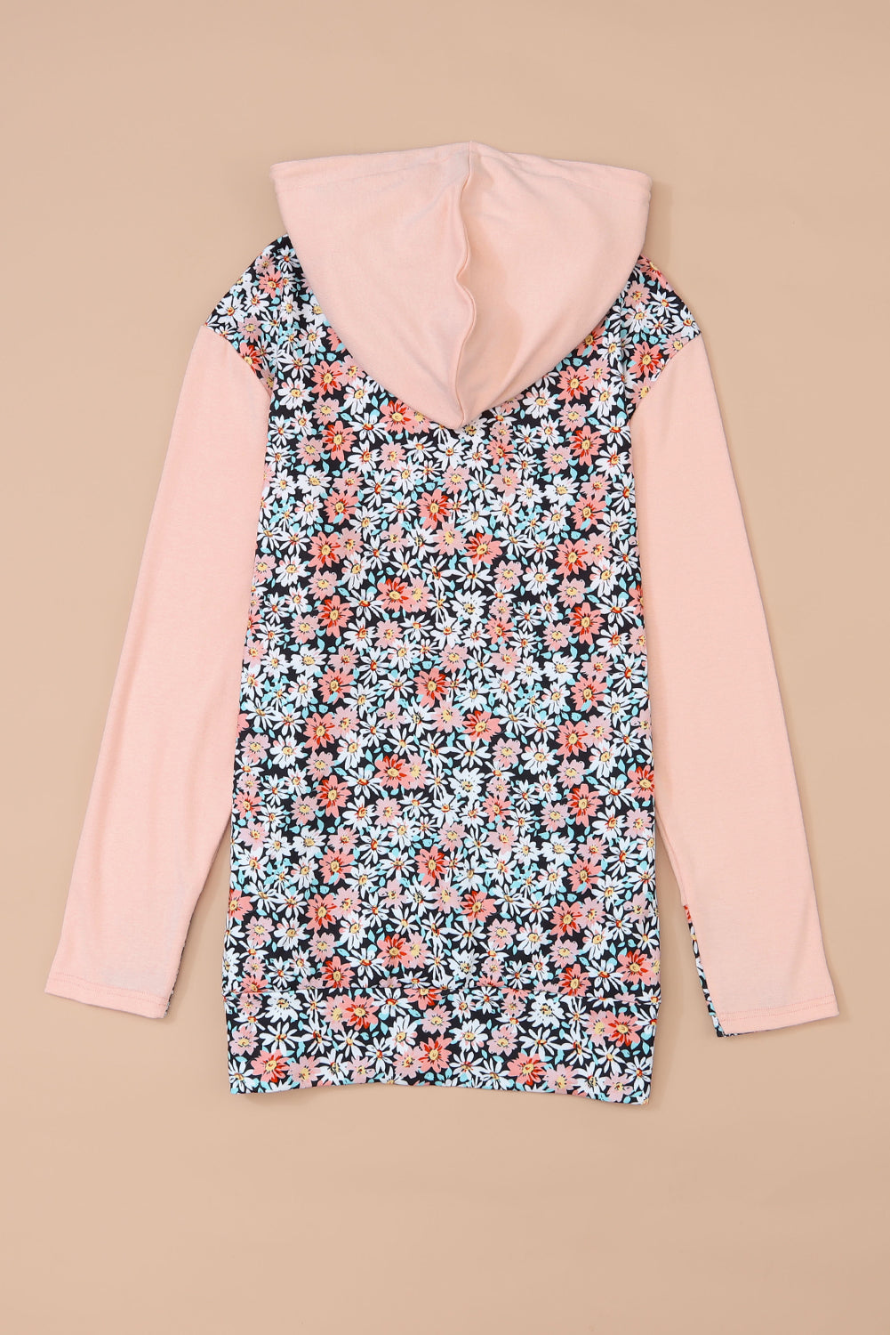 Gemma Floral Half Zip Kangaroo Pocket Hoodie