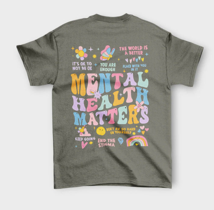 2D Printed Thanksgiving Element All Cotton T-shirt Loose Short Sleeve