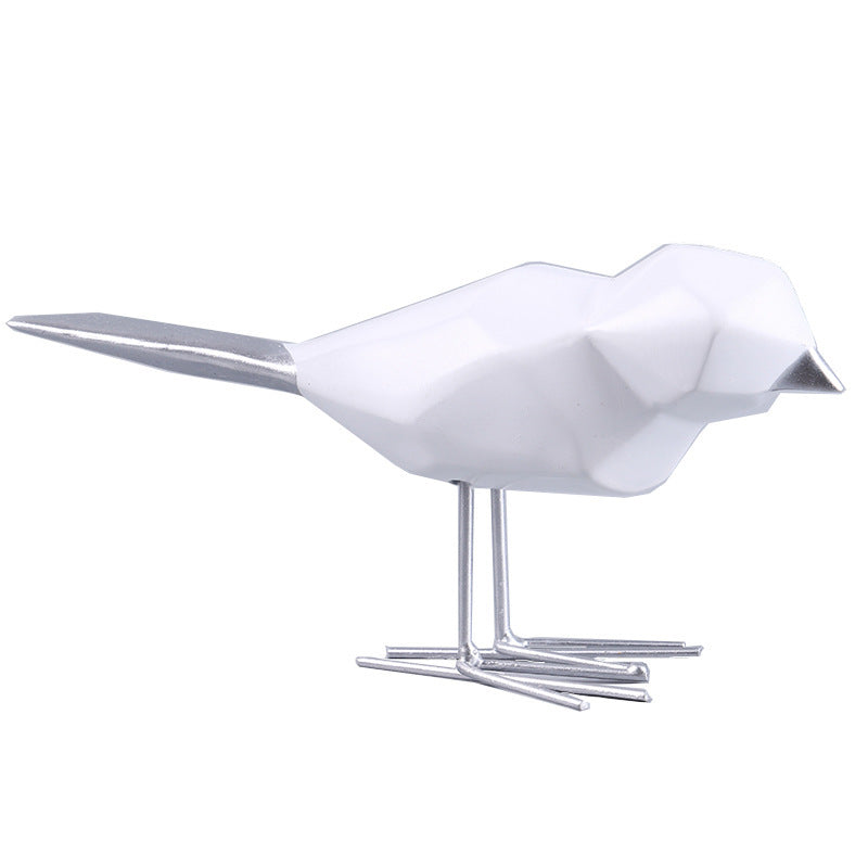Gold And Silver Crafts Gift Origami Bird Hallway Home Resin Decorations