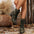 Camouflage Lace Up Block : Heels Boots