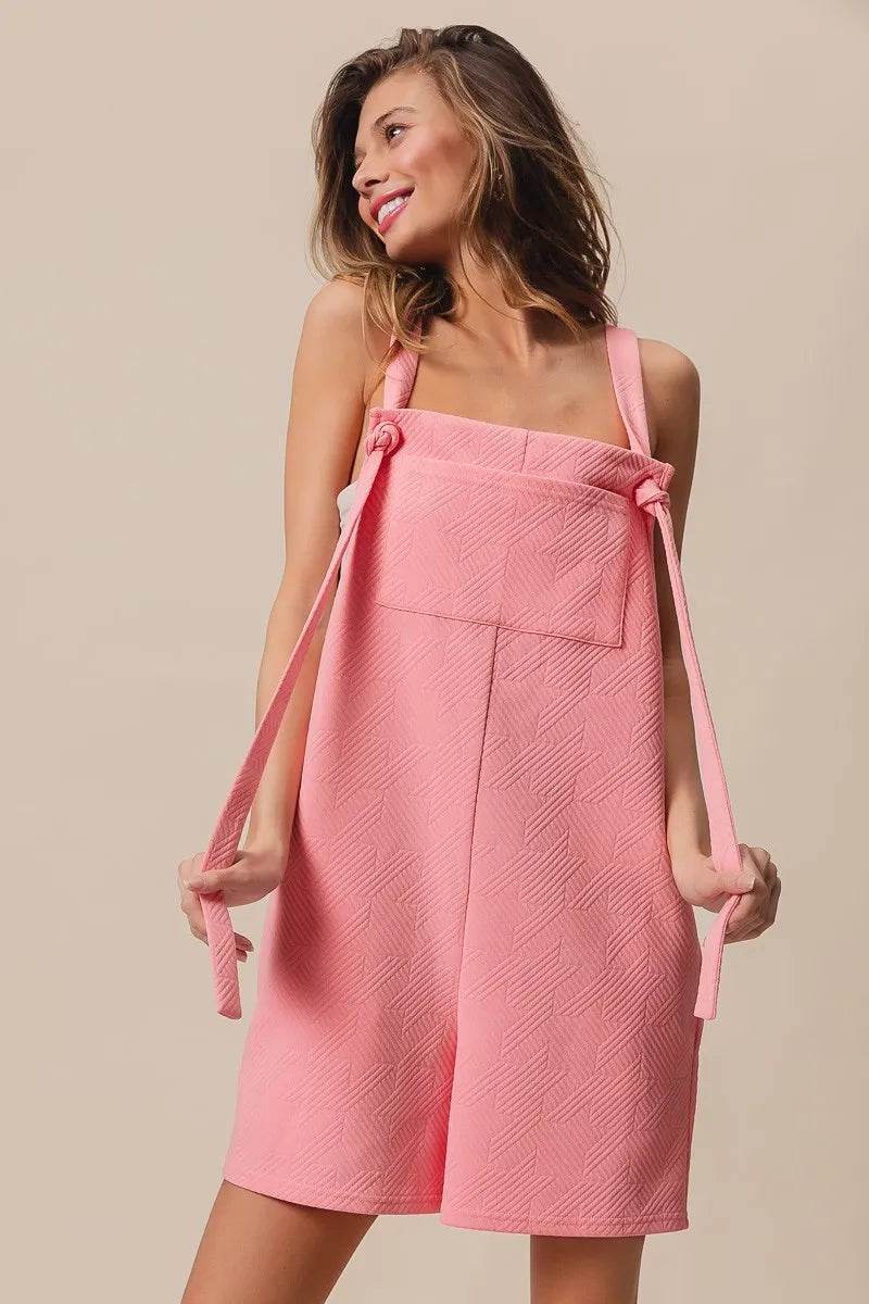 BiBi Texured Jacquard Romper with Side Pockets