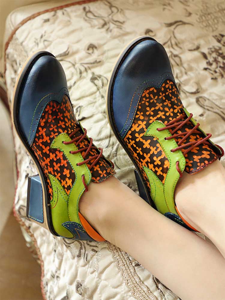 Casual Vintage Handmade Style Leather Brogue Shoes