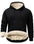 Flygo Men's Casual Fleece Sherpa Lined Hoodie Winter Warm Pullover Hooded Sweatshirt(Black-XL)