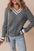 Kayle Ribbed Edge Cable Knit V Neck Sweater