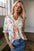 Solana Boho Flower Half Puff Sleeve Blouse