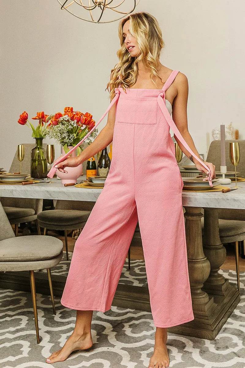 BiBi Textured Jacquard Jumpsuit with Side Pockets