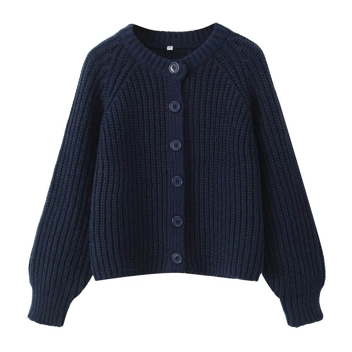 Women's Puff Sleeve Knitted Cardigan Sweater