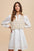 Annie Wear Crochet Vest Shirt Dress with Notched Long Sleeves