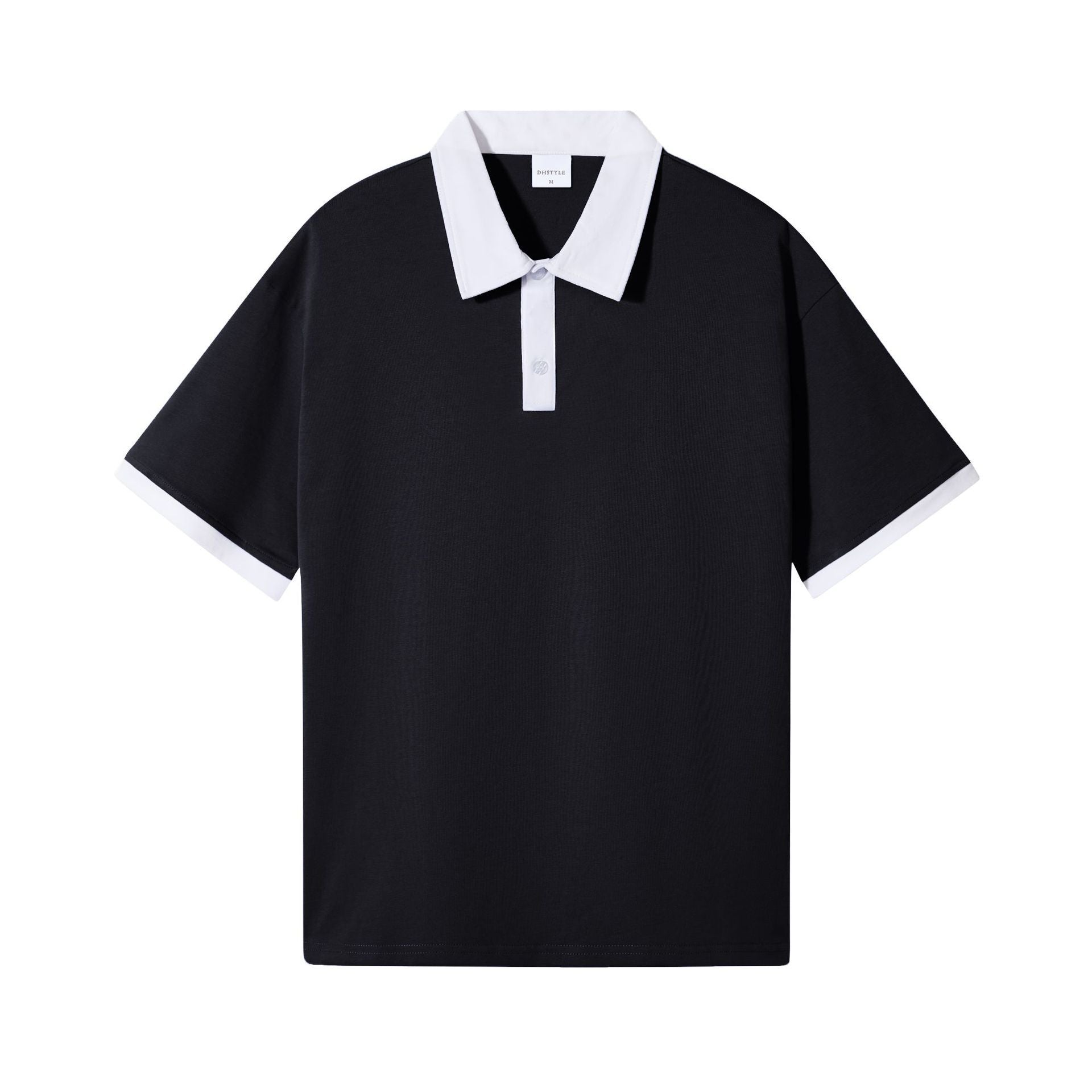 Japanese Fashion Brand Casual Contrast Color Lapel Short Sleeve