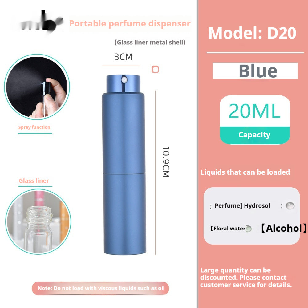 In Stock Wholesale Perfume Sub-bottles 20ML Rotating Bottle Glass Liner Removable Nozzle