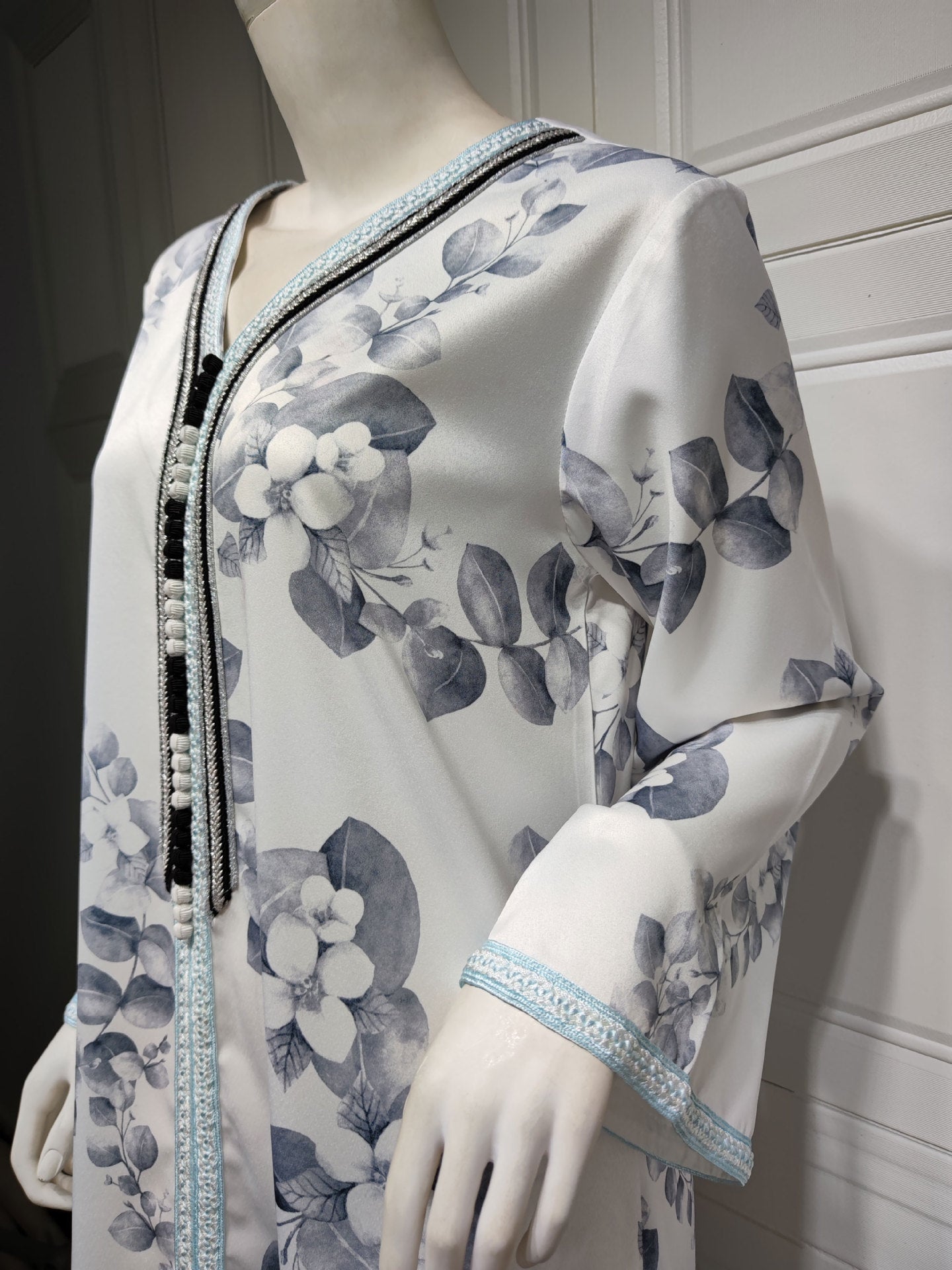 Muslim Female Hui Print Dress Robe