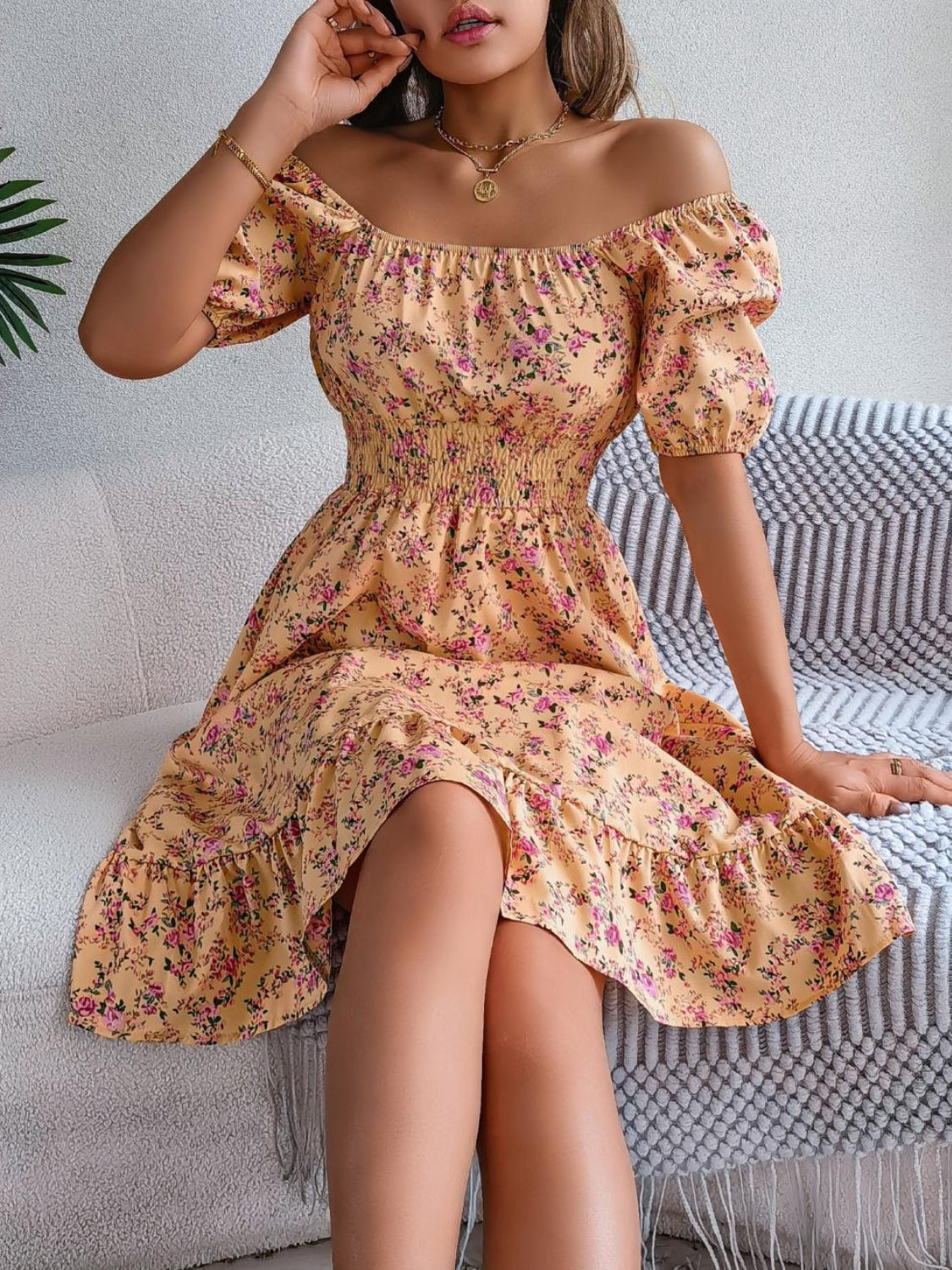 Bloom Babe Smocked Midi Dress