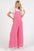 Mittoshop Textured Wide Leg Overalls Pink