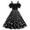 Lotus Leaf Edge Suspender Short Sleeved Black Polka Dot Big Swing Dress