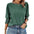 Womens Loose Fit Round Neck Smocked Cuffs Shirts Casual Solid Color Blouses