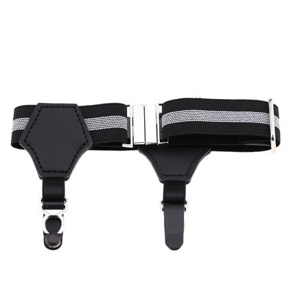 Popular high-end sexy tide men and women gentleman white-collar dress double head duckbill buckle hoist buckle garter socks