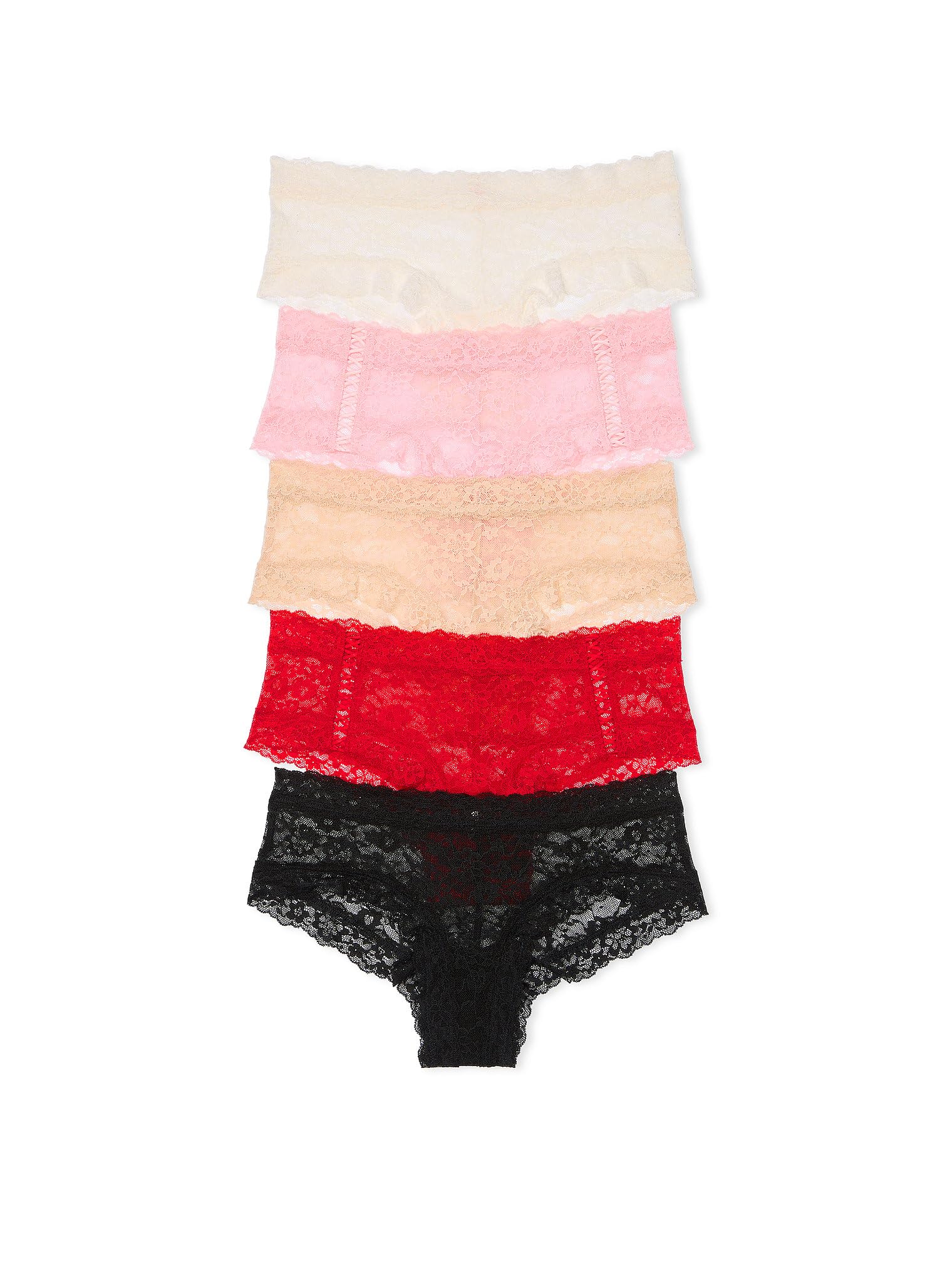 Victoria's Secret Women's Lace Cheeky Underwear, Minimal Coverage Panties for Women, Multi Pack (XS-XXL)