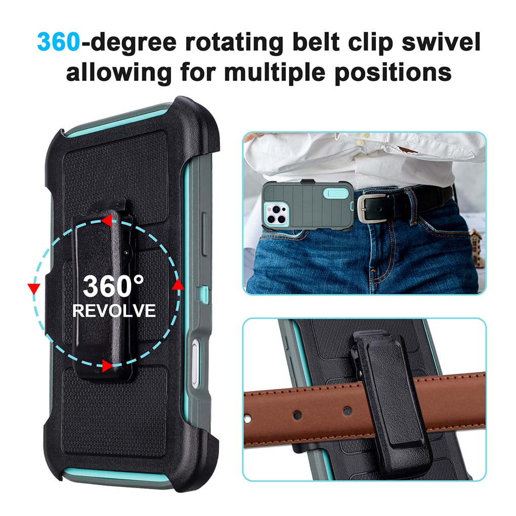 for Phone Case iPhone 16 Pro Max Case Black with Belt Clip Heavy Duty Holster for Shockproof Cases,3 Layers of Sturdy,Military Grade Defender Cover for iPhone 16 Pro Max Cases Black 6.9 Inch