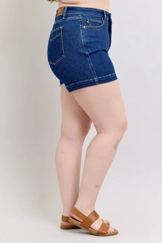 Judy Blue Full Size High Waist Tummy Control Denim Shorts Plus Size