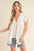 Aemi + Co Tuck Detail V-Neck Short Sleeve Blouse