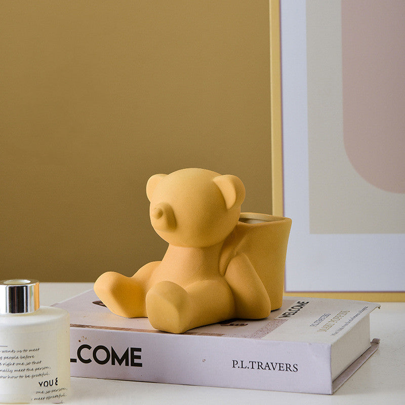 Creative Ceramic Small Vase Decoration Light Luxury Violent Bear TV Cabinet Decoration