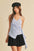 Aemi + Co Side Knotted Surplice Striped Cami