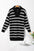 Iris Striped Zip Collared Loose Sweater Mini Dress