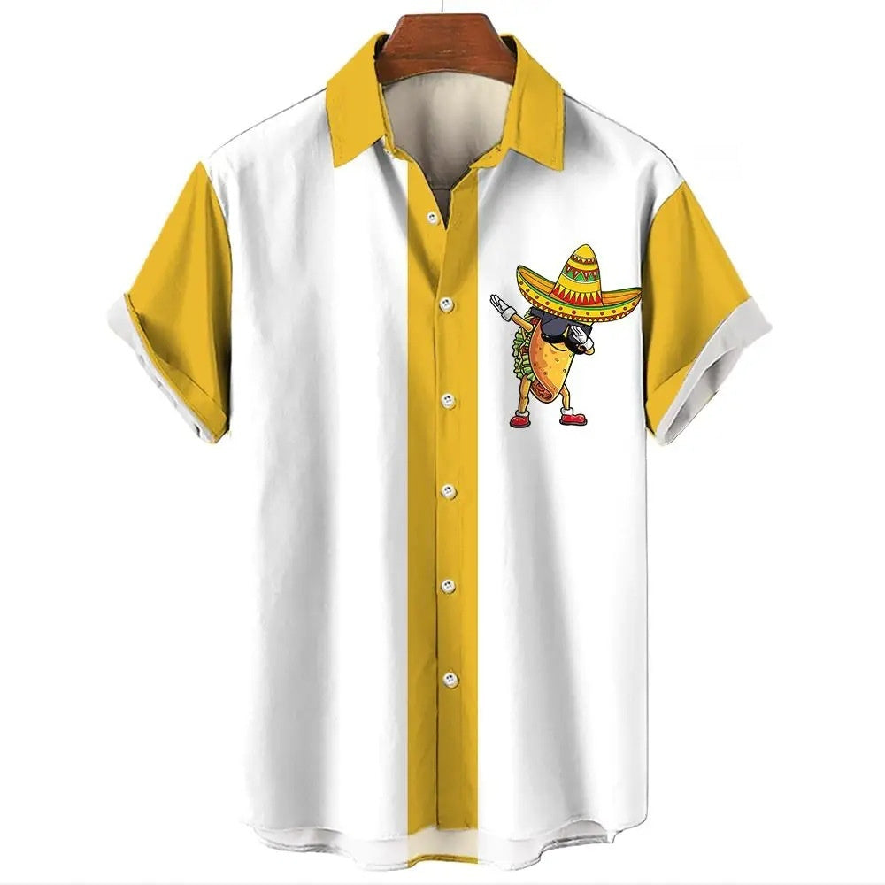 Men's Hawaiian Shirt Casual Button Short Sleeve